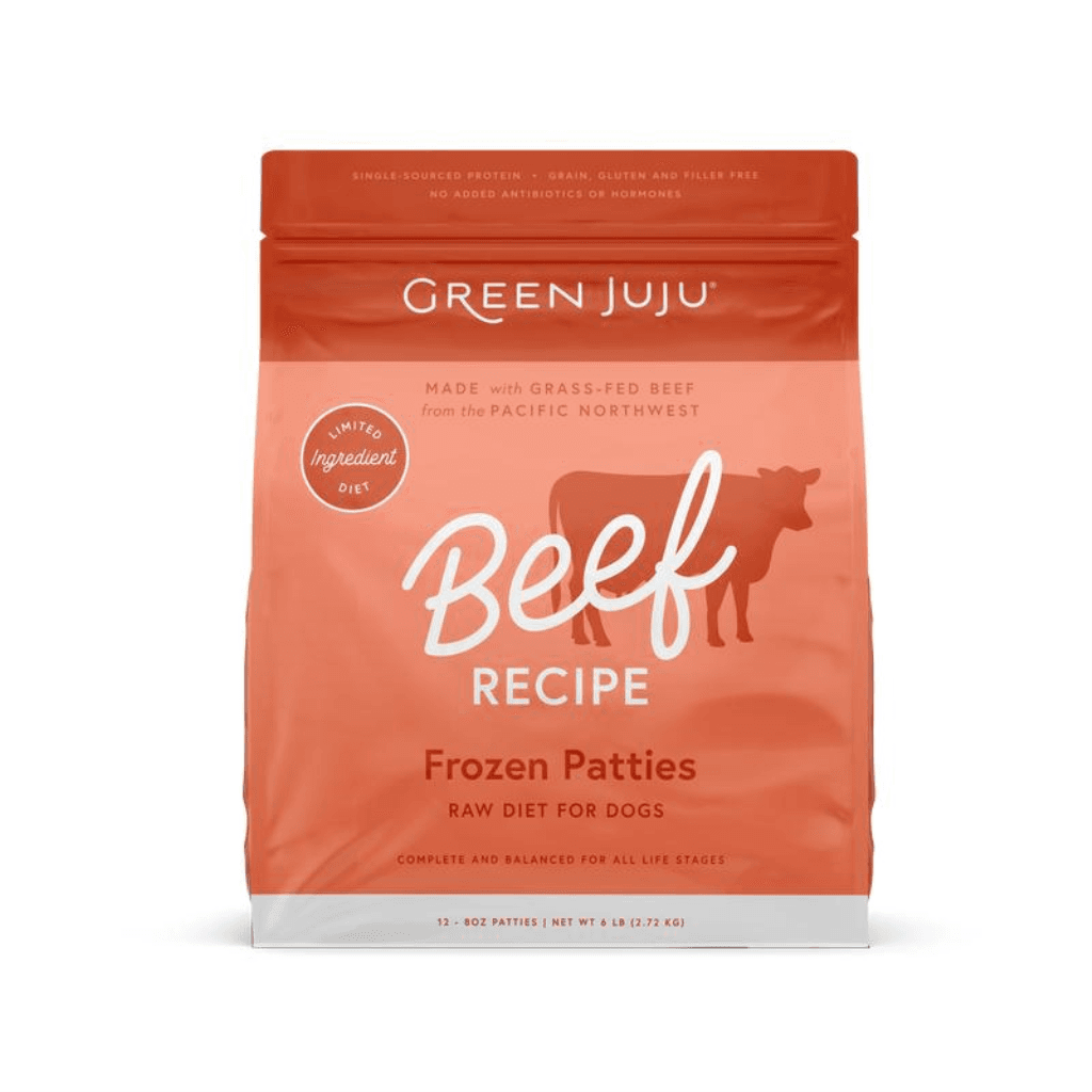 Green Juju Beef Patties Frozen Dog Food, 6-lb
